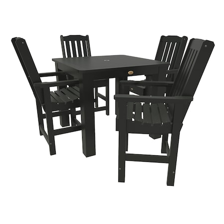 Highwood Usa Lehigh 5pc Square Counter Height Outdoor Patio Furniture Dining Set AD-CNL44-BKE